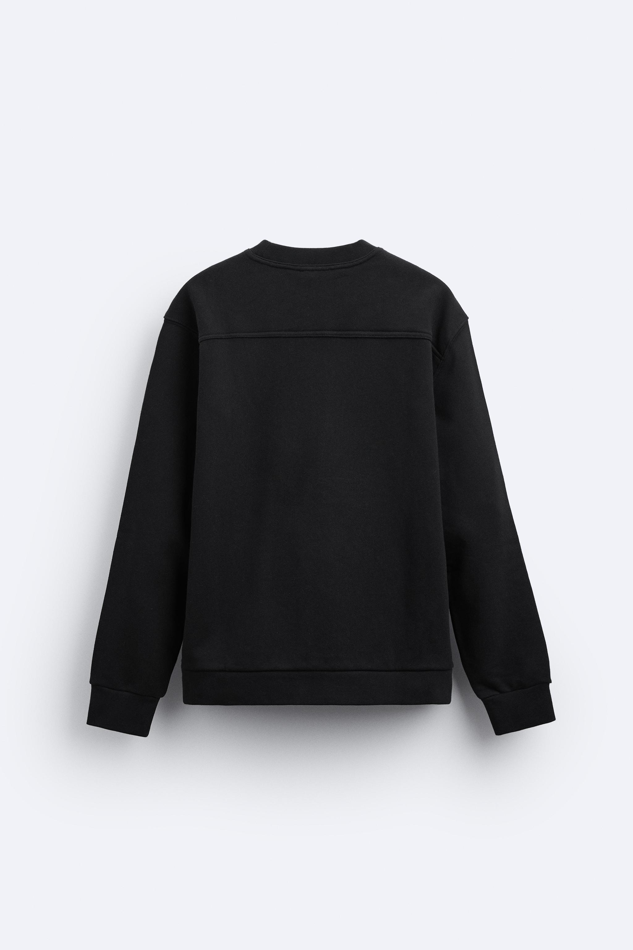 シームディテールスウェットシャツ - ブラック | ZARA Japan / 日本