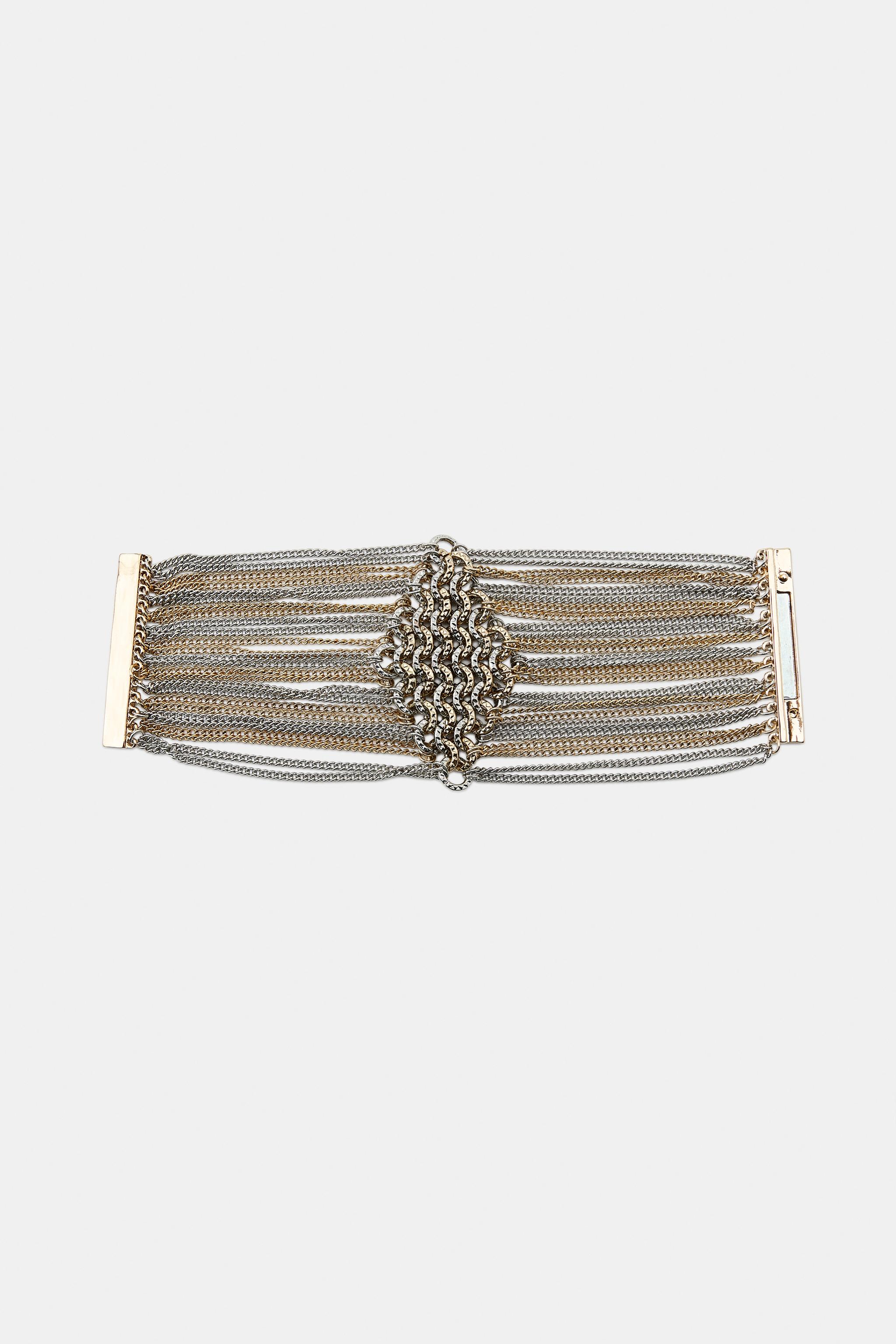 BRACELET CHAÎNES ANNEAUX