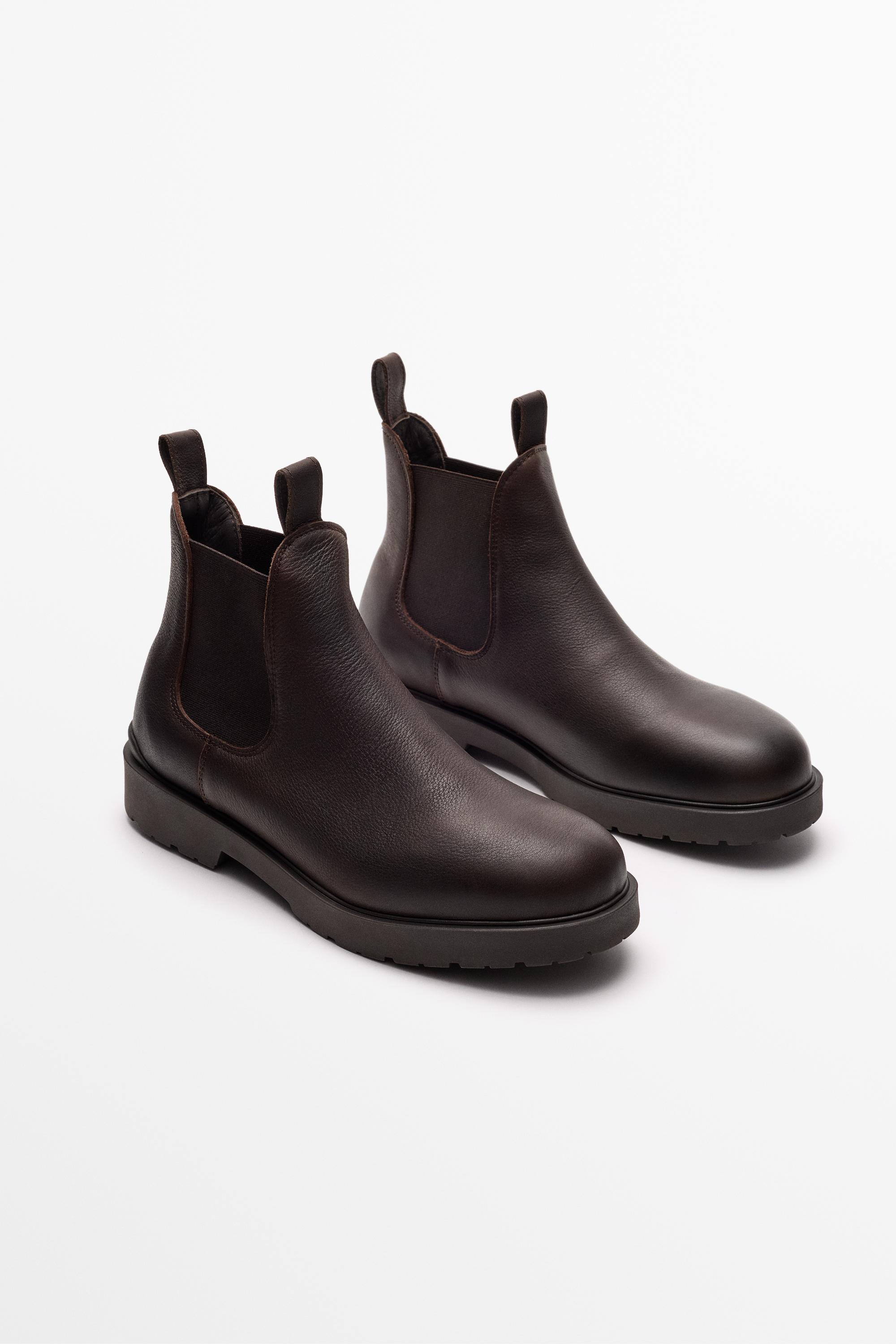 Bottines Chelsea en cuir gras