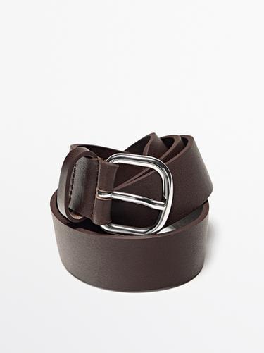 Cinturón piel napa soft - Marrón de Zara - Imagen 0