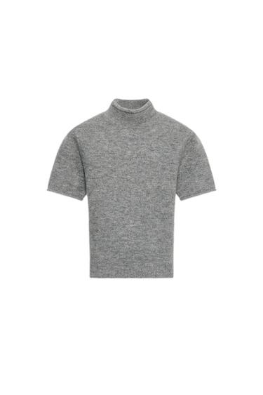 JERSEY MANGA CORTA PUNTO SOFT - Gris claro de Zara
