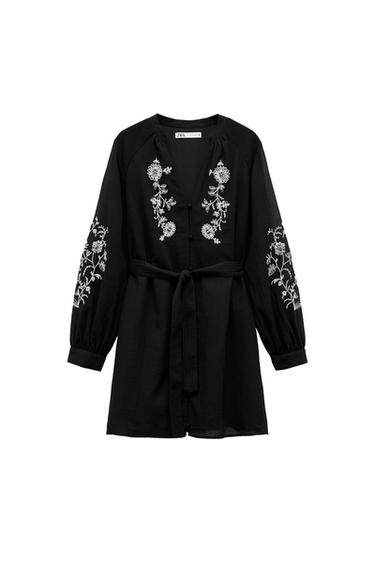 EMBROIDERED MINI DRESS