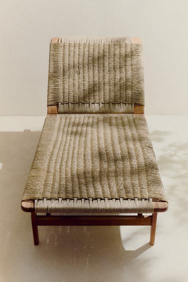 TEAK OUTDOOR LOUNGER - Light beige by Zara