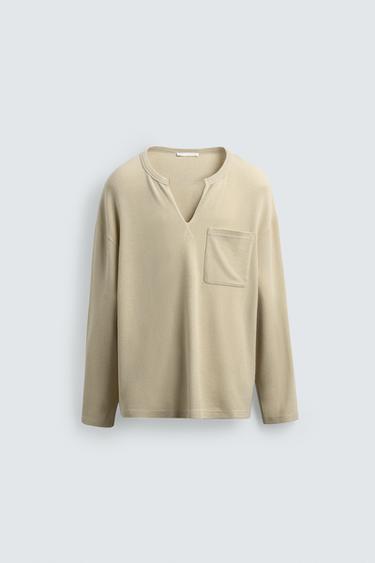 TEXTURED POLO T-SHIRT - Ecru by Zara