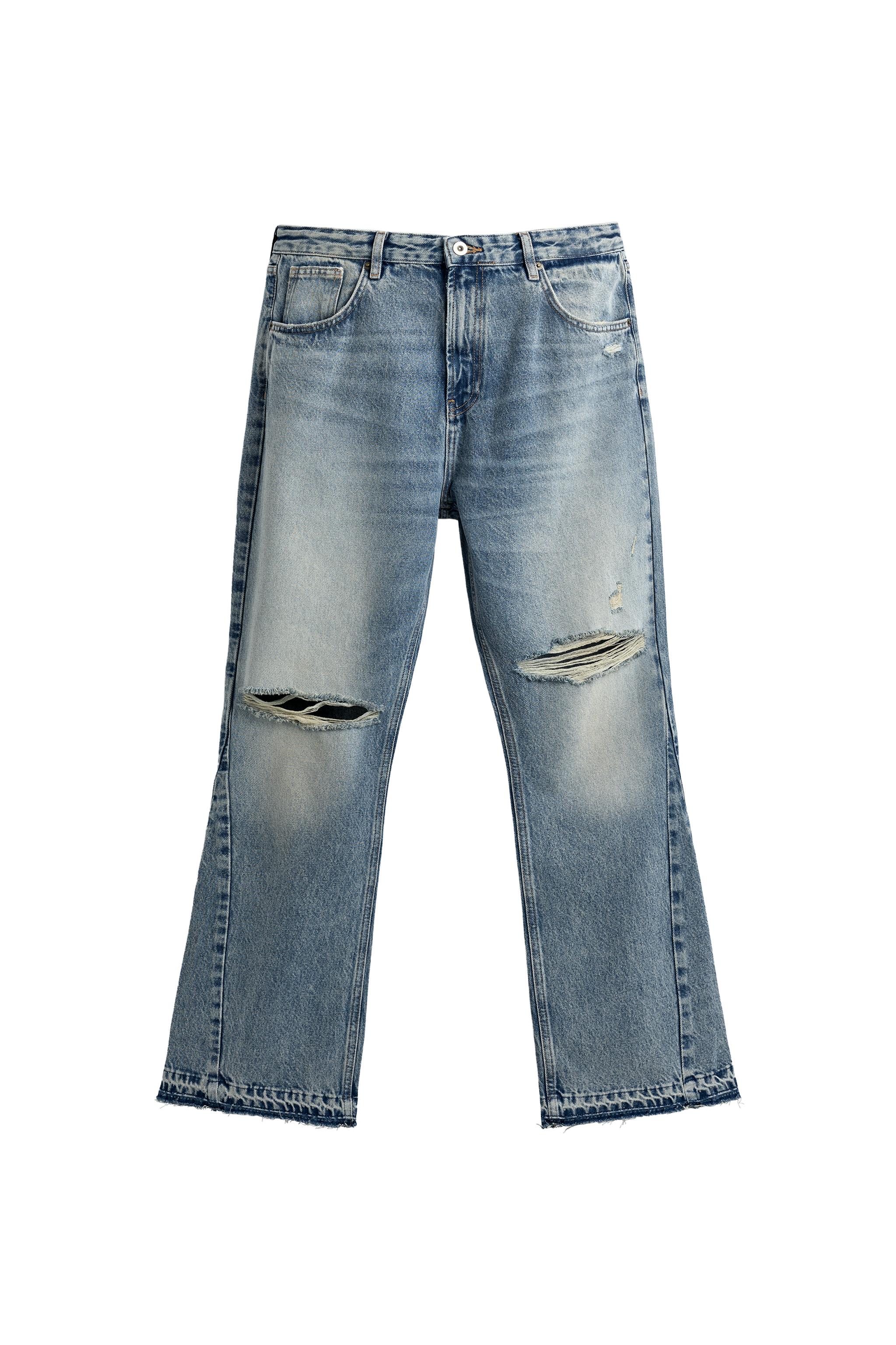 JEANS FLARE FIT ROTOS - Azul medio | ZARA España