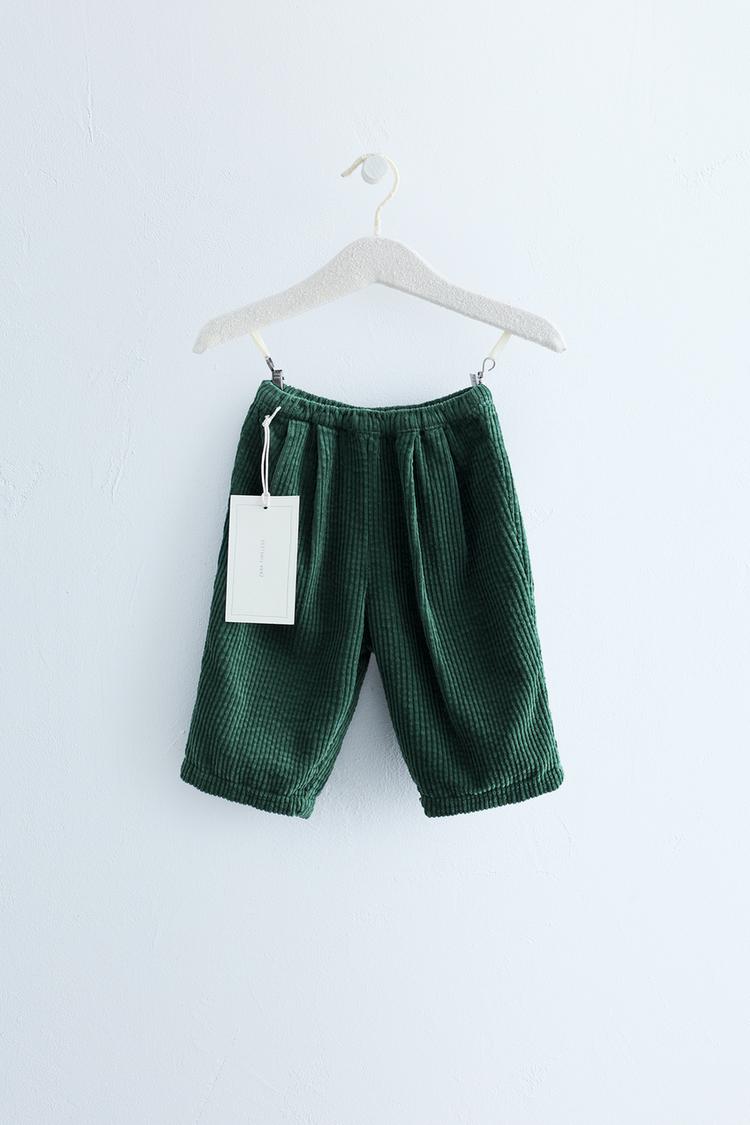 Zara Timeless - Balloon Corduroy Pants — Mid-green