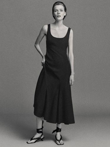 Zara Long flowing 100% linen dress - white - Image 0