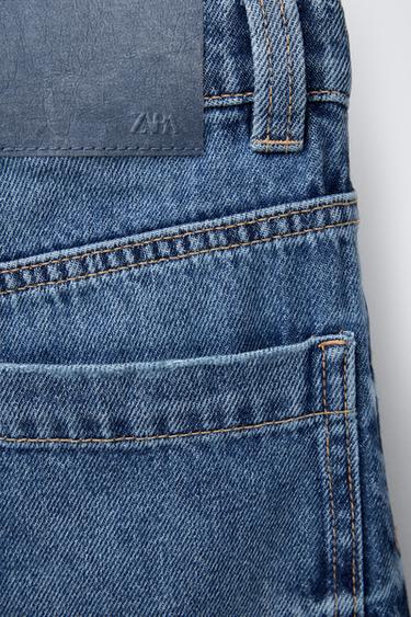 RELAXED FIT BAGGY DENIM BERMUDA SHORTS - Blue / Green by Zara - Image 3