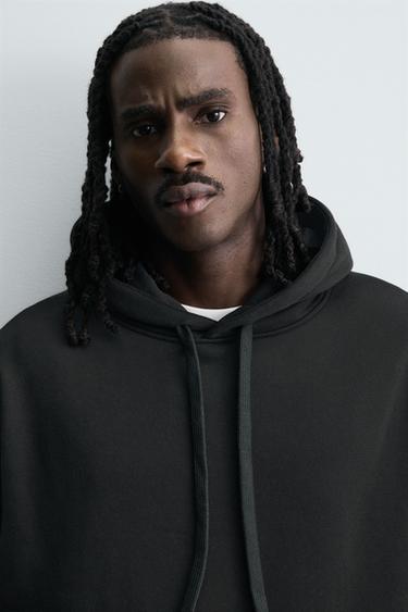 SWEAT À CAPUCHE HEAVYWEIGHT BASIQUE - Noir de Zara - Image 4