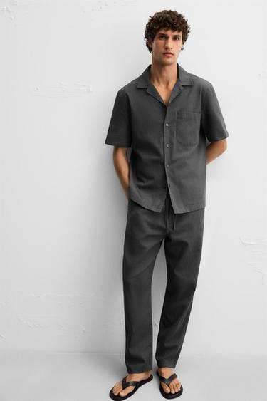 COTTON/LINEN TROUSERS - Grey by Zara - Image 4