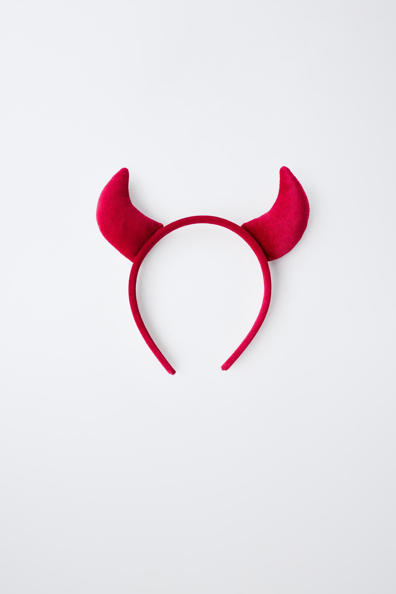 DEVIL COSTUME HORN HEADBAND — Red