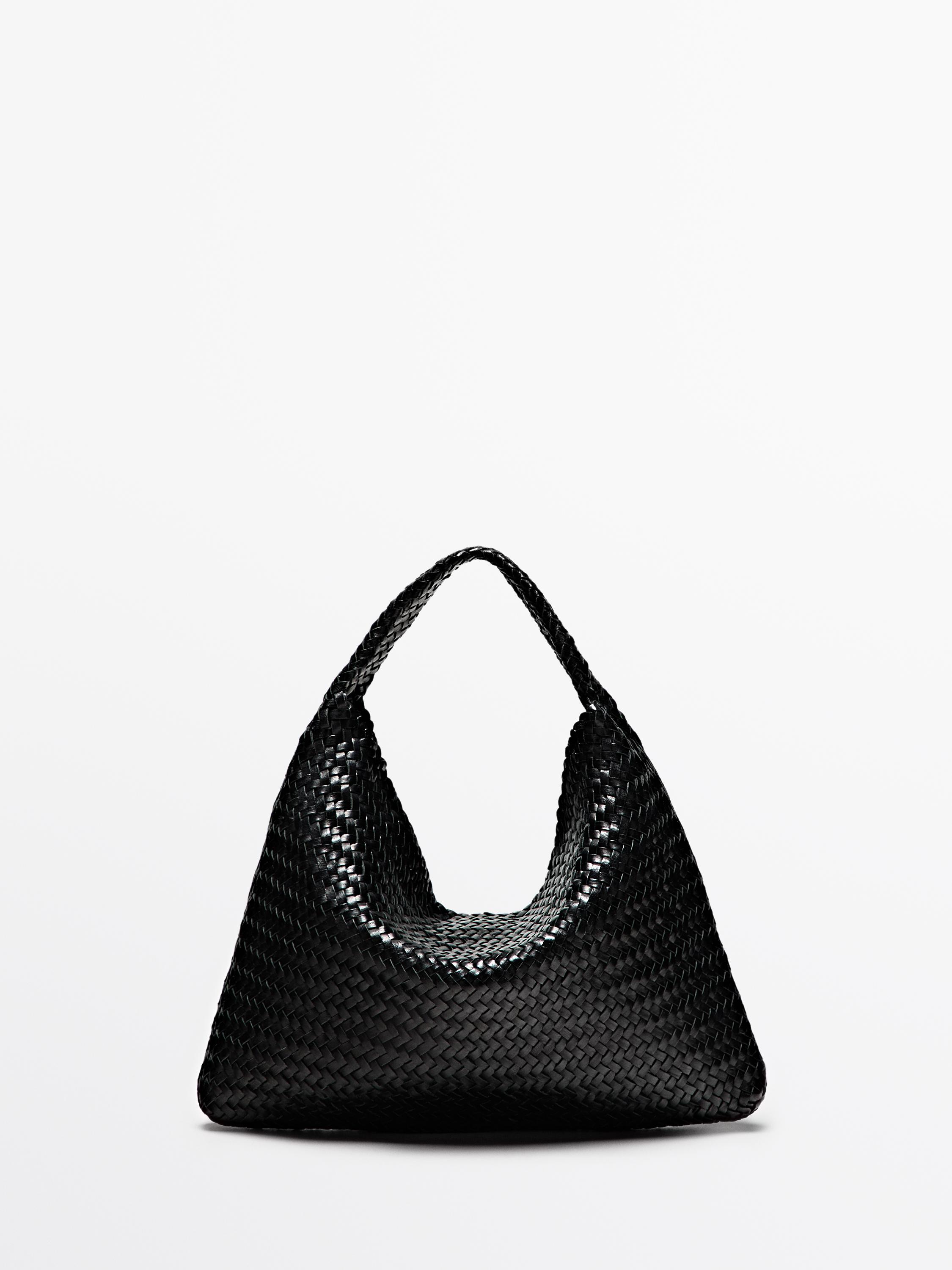 Braided nappa leather shopper bag