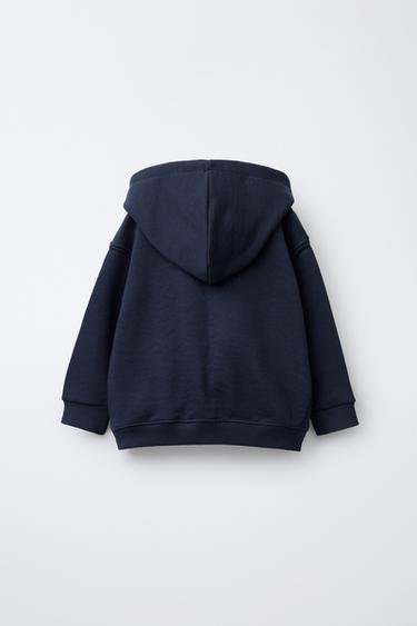 SWEAT ZIPPÉ BASIQUE INSCRIPTION - Bleu marine de Zara - Image 1