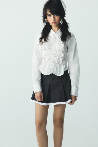 POPLIN SHIRT WITH ELASTICATED DETAILS - White by Zara
