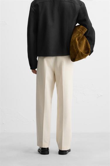 PANTALON STRAIGHT FIT À CEINTURE LIMITED EDITION - Écru de Zara - Image 2