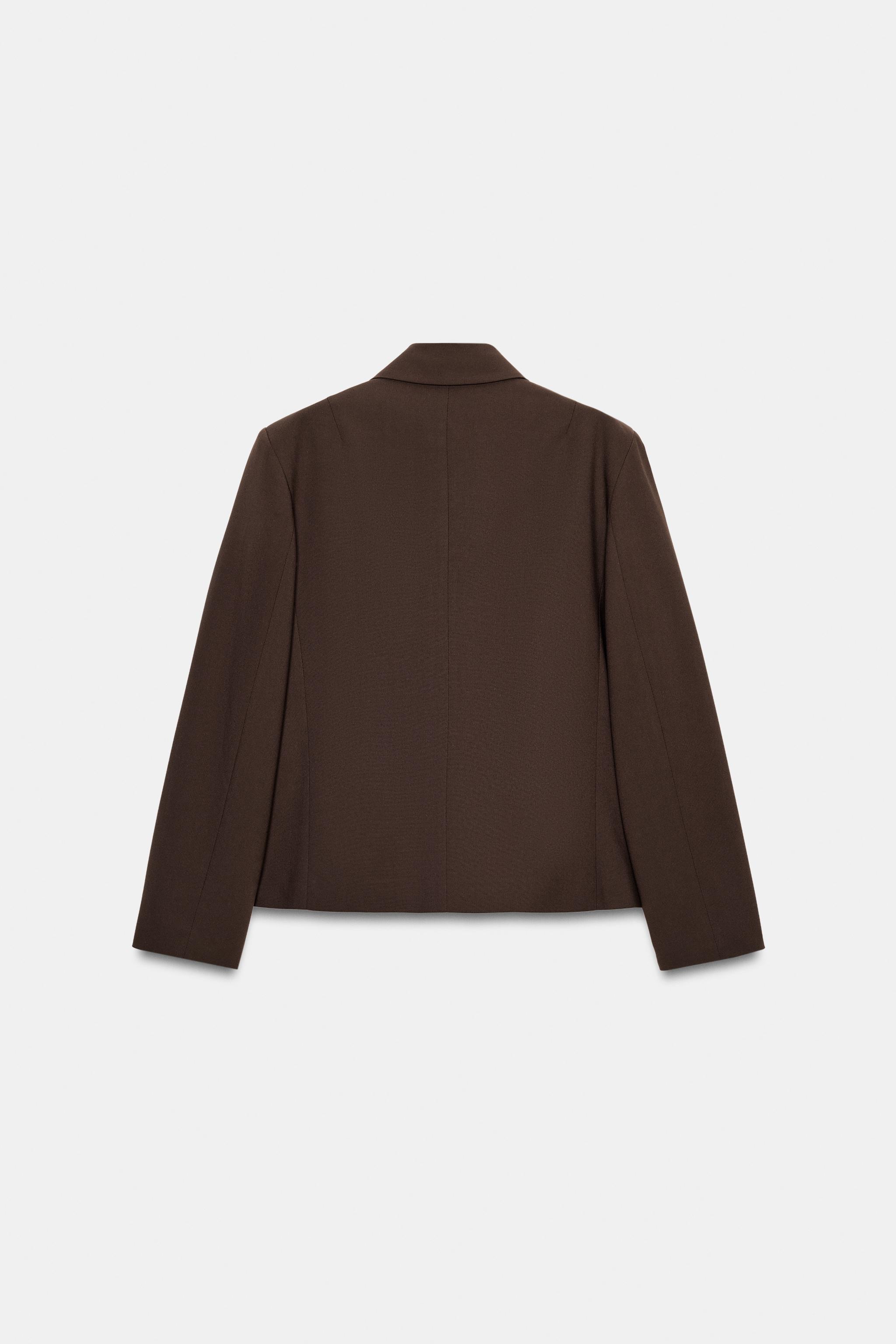 DOUBLE BREASTED LAPEL COLLAR BLAZER