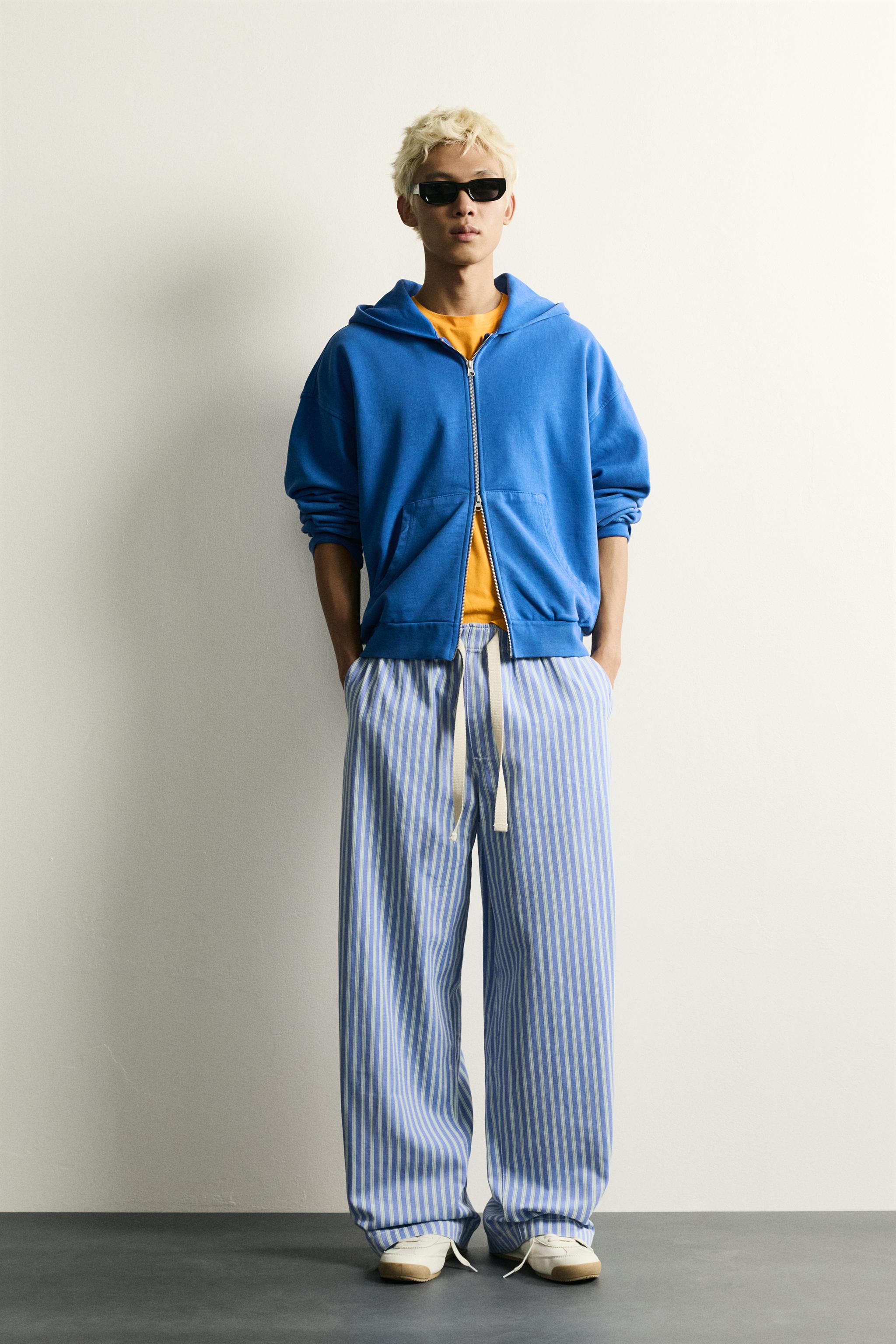 STRIPED BAGGY FIT PANTS - Striped | ZARA United States