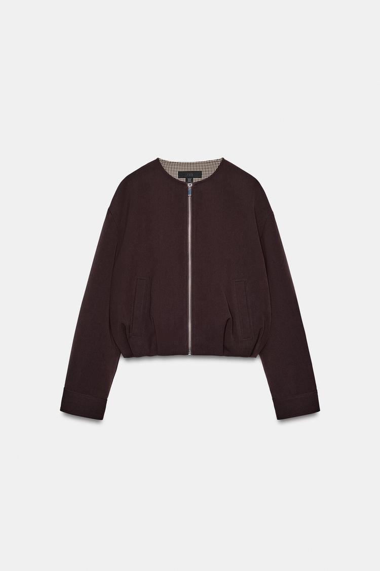 Chaqueta bomber con dobladillo fruncido 7
