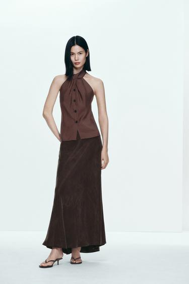 Zara ZW COLLECTION 長裙 - 棕色
