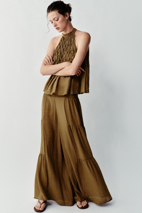 VOLUME CUT TROUSERS - Olive green by Zara - Image 0