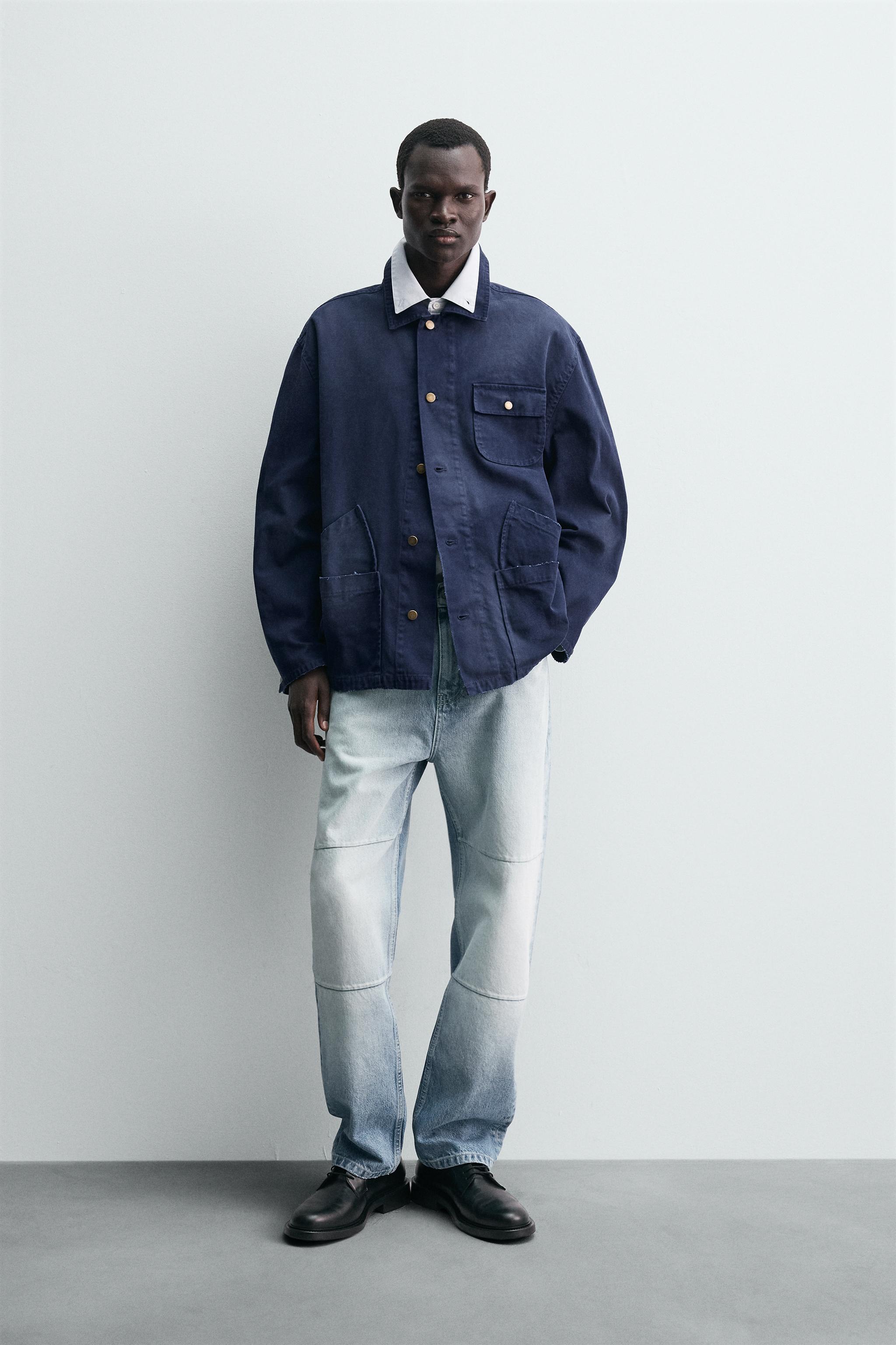 ウォッシュドポケットジャケット - 濃青 | ZARA Japan / 日本