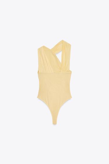 DRAPED TULLE BODYSUIT - Yellow by Zara - Image 6