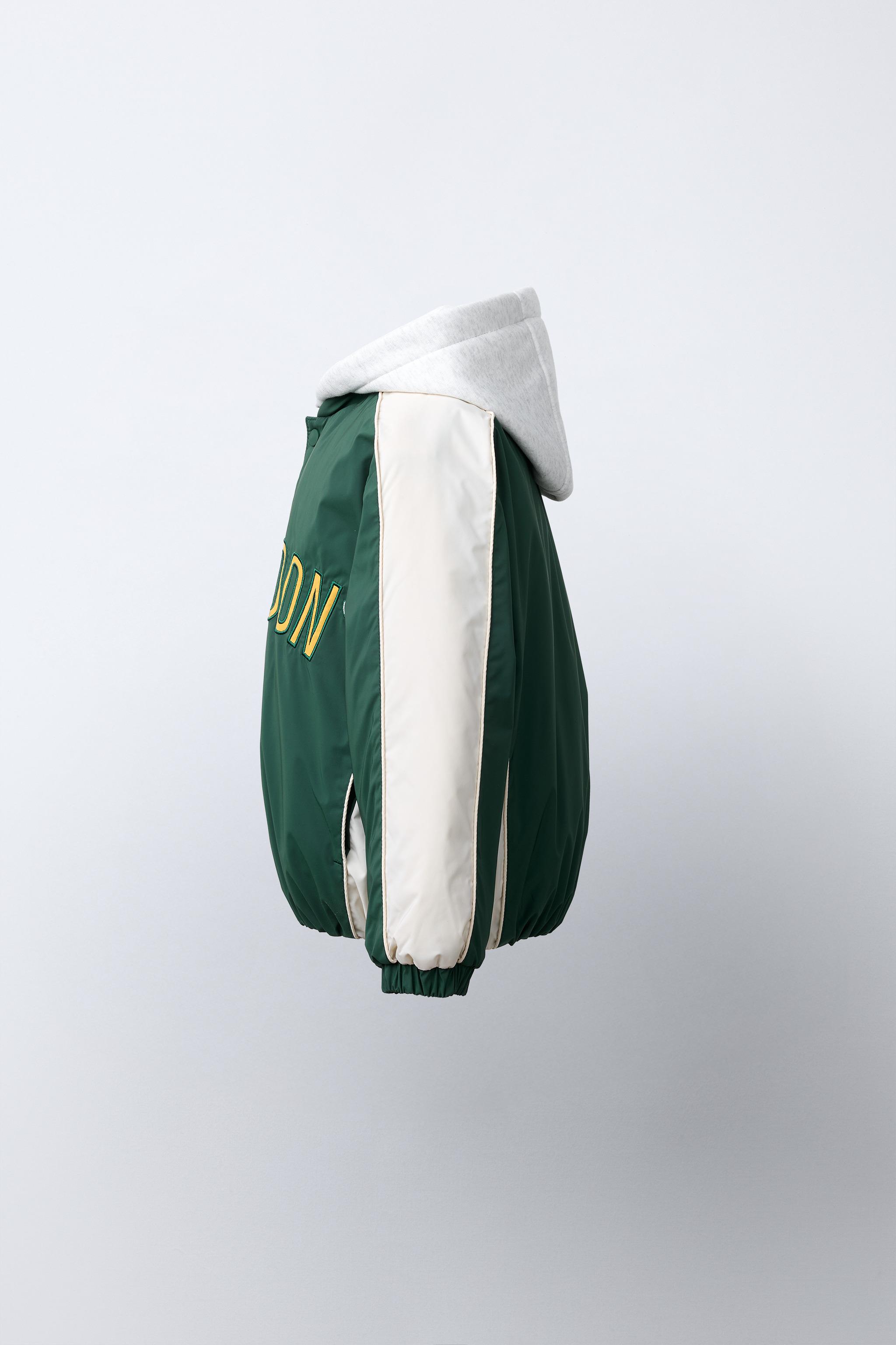 WATER REPELLENT BOMBER JACKET WITH DETACHABLE FLEECE HOODIE