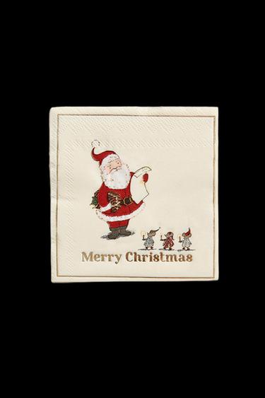 Zara SET OF CHILDREN'S SANTA CLAUS PAPER NAPKINS (SET OF 20) - Multicolored - Image 0