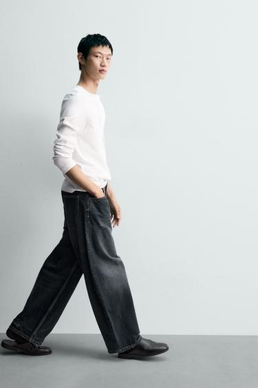 Zara 水洗燈籠牛仔褲 - 藍色 / 灰色