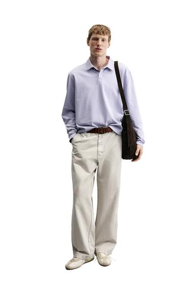 ТОЛСТОВКА-ПОЛО REGULAR FIT — ЛАВАНДОВО-СИНИЙ от Zara
