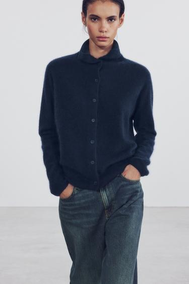 BRUSHED 100% WOOL JACKET — Ink blue 1