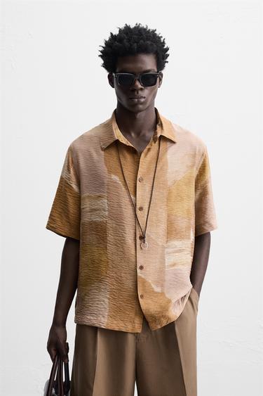 ABSTRACT PRINT SHIRT - Brick by Zara