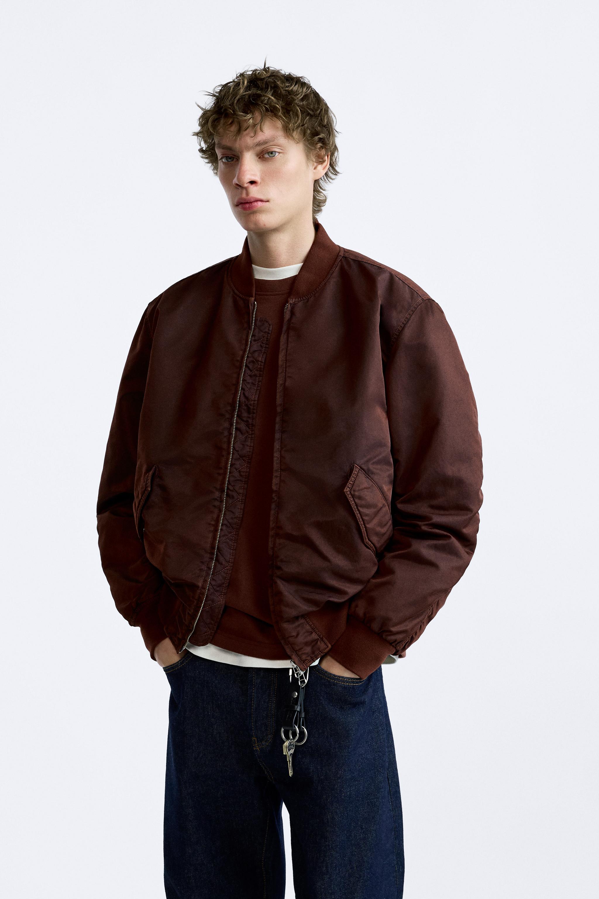 WASHED EFFECT BOMBER JACKET - Dark eggplant | ZARA Canada