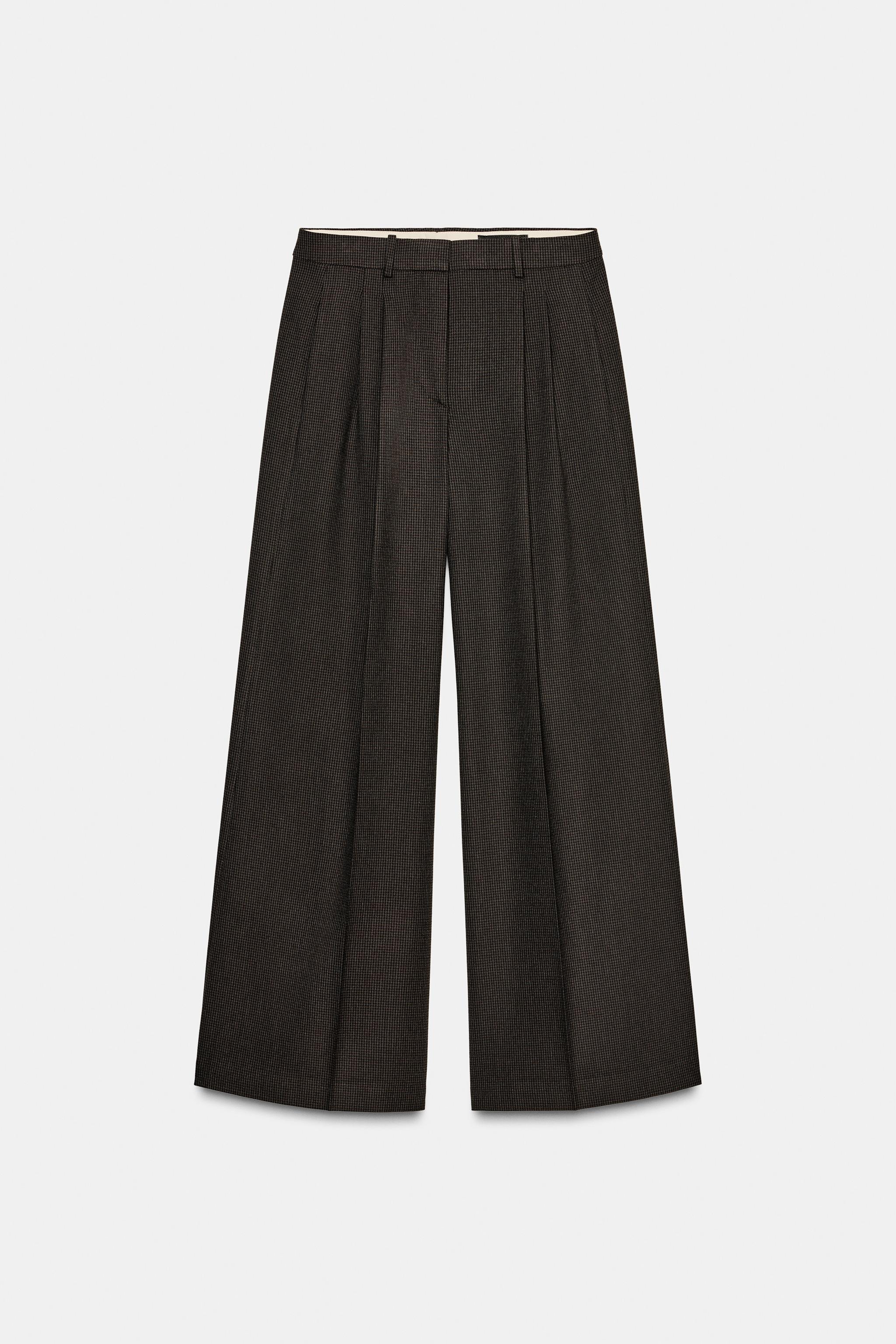 ZW COLLECTION ダーツ入りワイドレッグパンツ - ブラウンブルー | ZARA