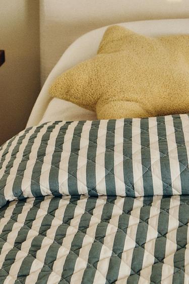 EDREDÓN INFANTIL RAYAS ALGODÓN - Verde / Azul de Zara