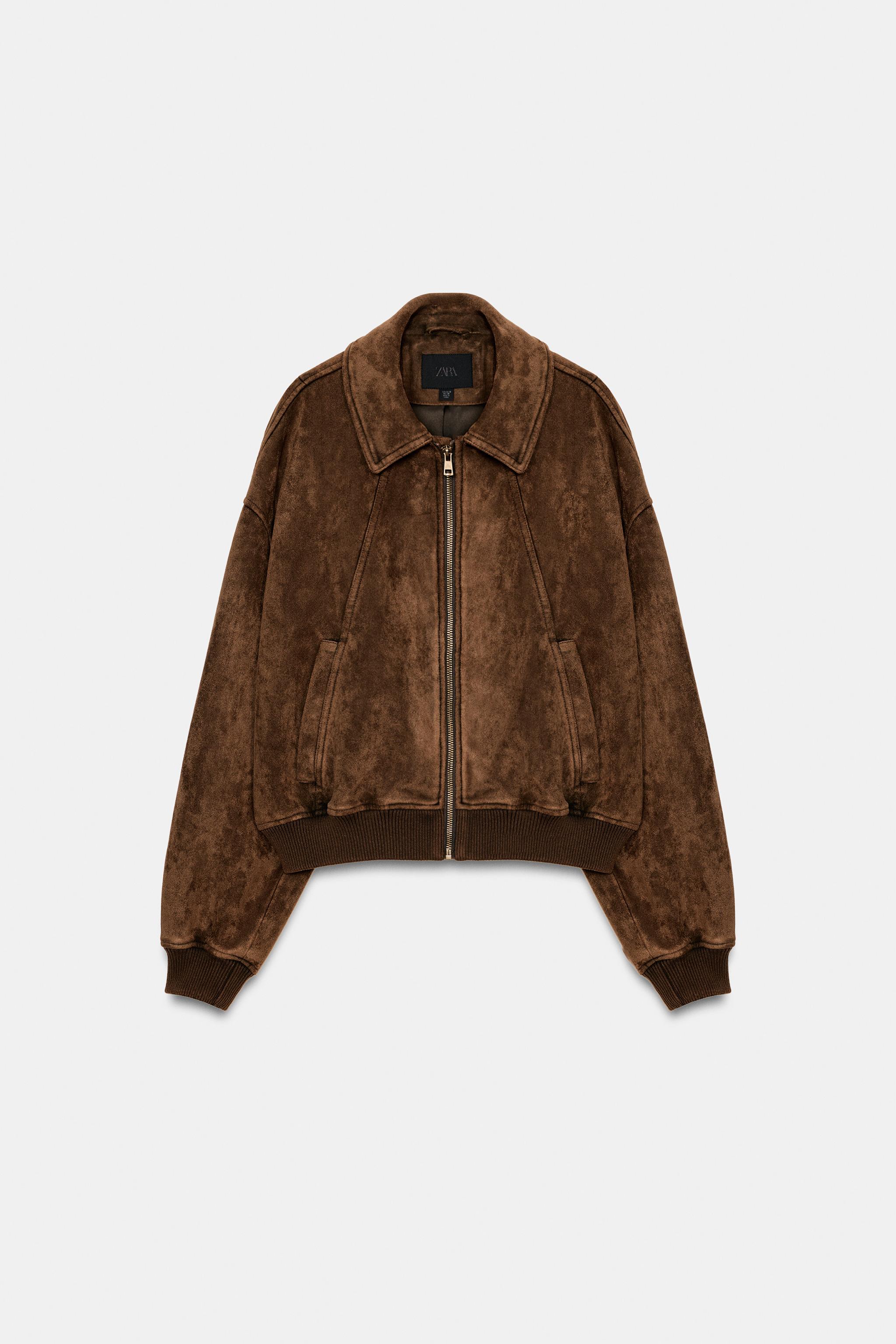 FAUX SUEDE JACKET - Dark tan | ZARA United States