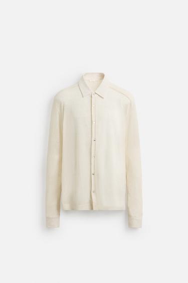 CHEMISE STRUCTURÉE SEMI-TRANSPARENTE - Écru de Zara - Image 5