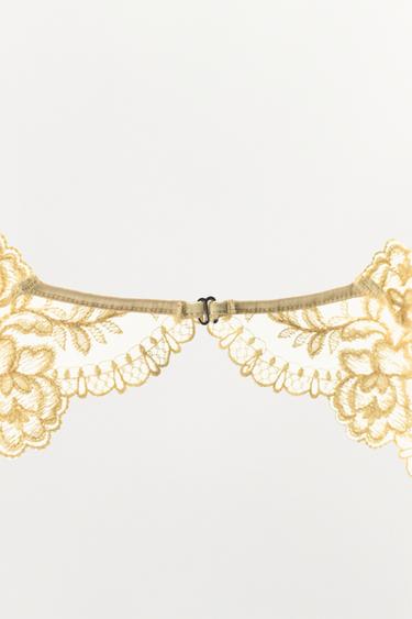 SOUTIEN-GORGE À ARMATURES ET FLEURS BRODÉES - Écru / Beige de Zara - Image 6