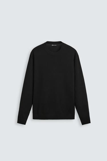 Zara BASIC VISCOSE BLEND SWEATER - Black