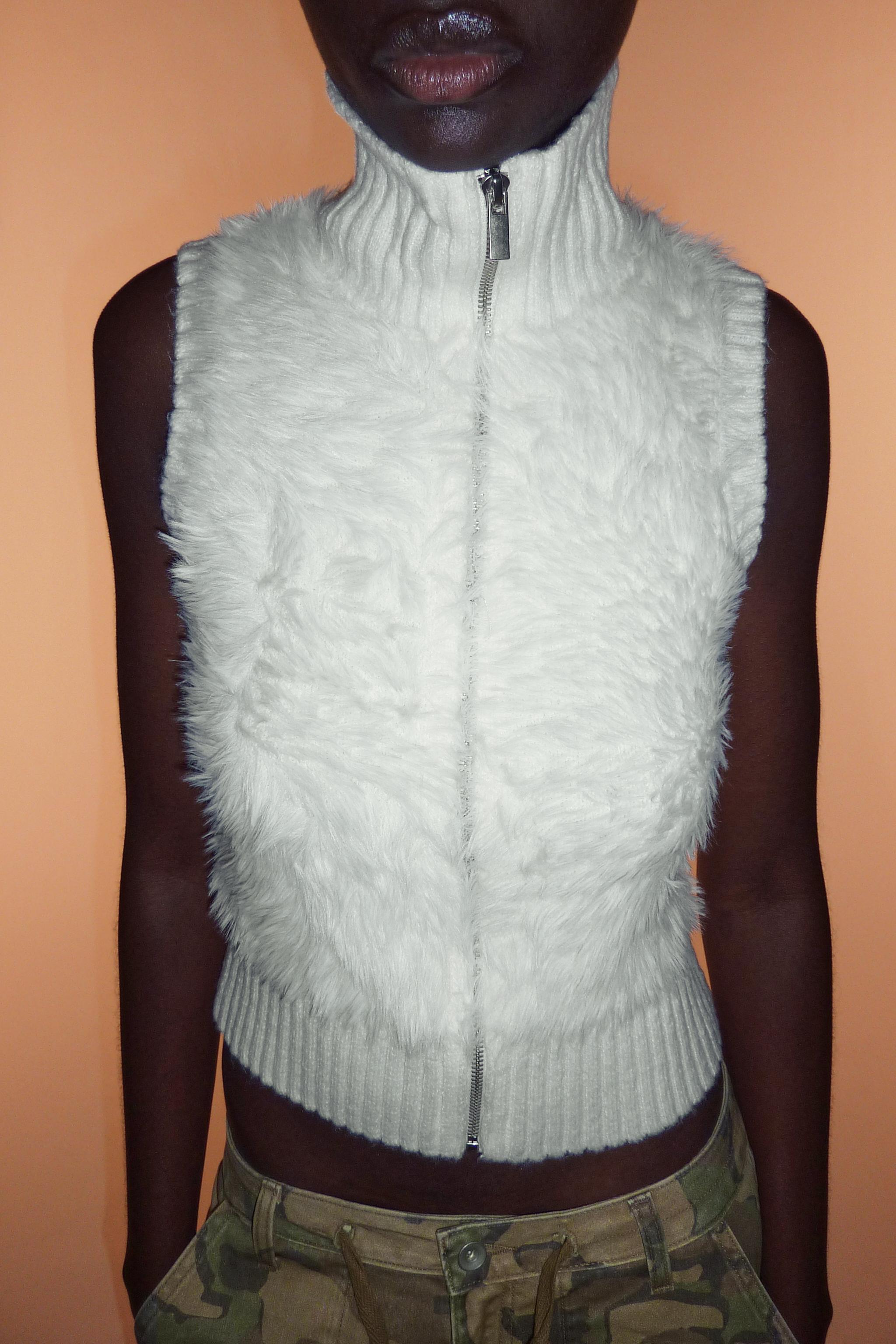 FAUX FUR COMBINED VEST