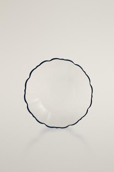 GLASS DESSERT PLATE WITH RIM - Blue by Zara - Image 0