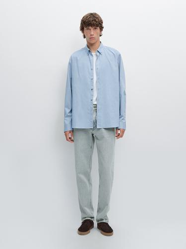 Zara Soft regular fit melange shirt - Blue