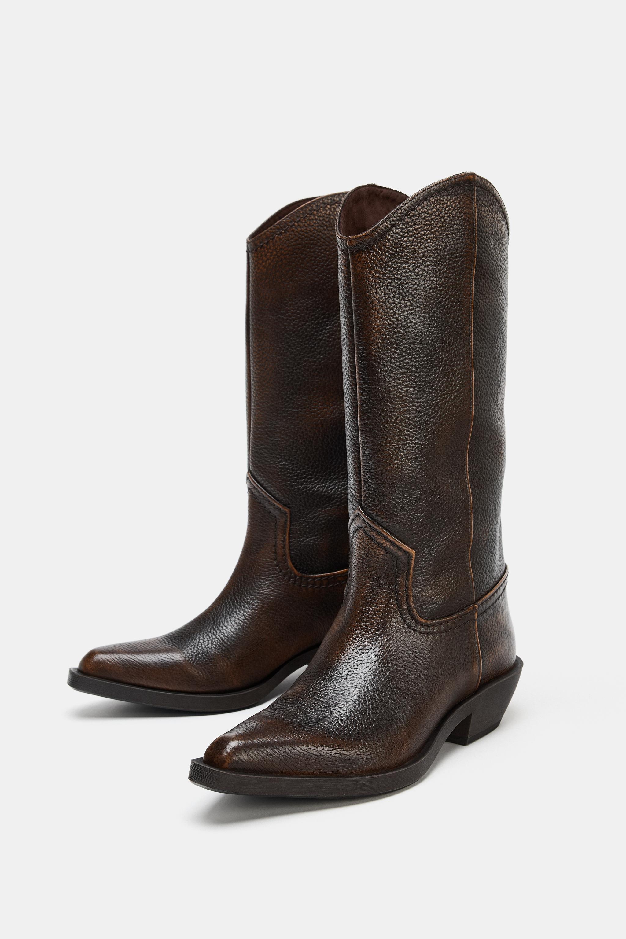 DISTRESSED LEATHER BOOTS