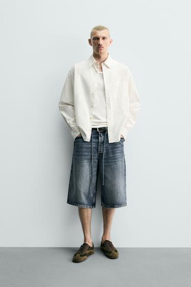JORTS DENIM BAGGY FIT - Azul de Zara - Imagen 0