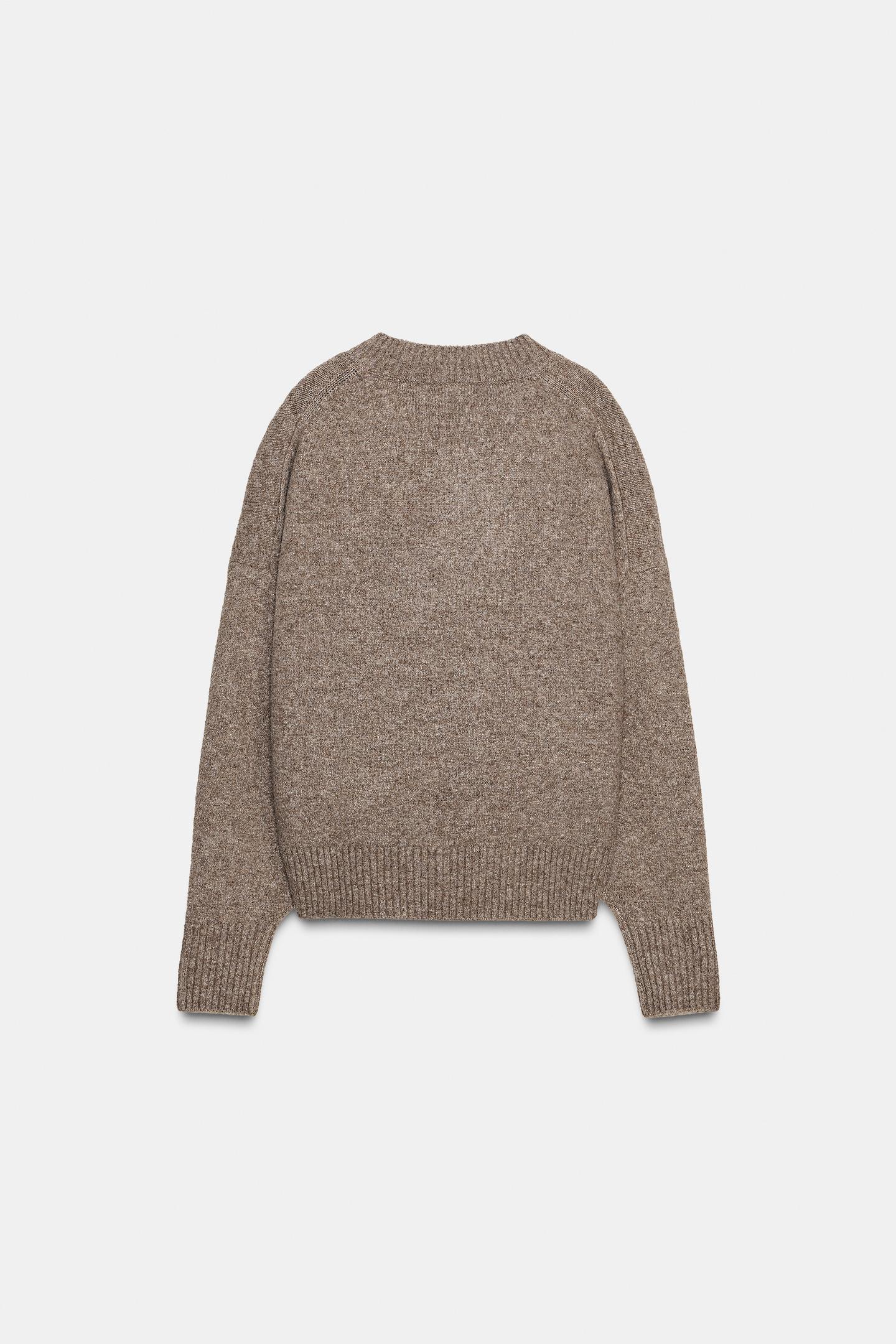 Женский свитер Zara Soft Knit, цвет: Норковый меланжевый — фото 8