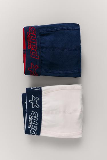 2ER-PACK BOXERSHORTS PSG ® – 6–14 JAHRE - Marineblau / Weiß von Zara