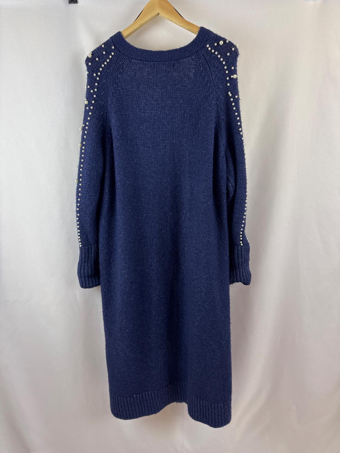 BLUE SWEATER WITH PEARL DETAILS - Image 2