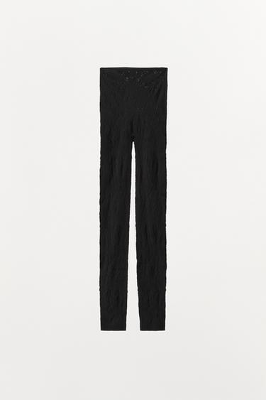 LEGGING SANS COUTURE DENTELLE - Noir de Zara - Image 3
