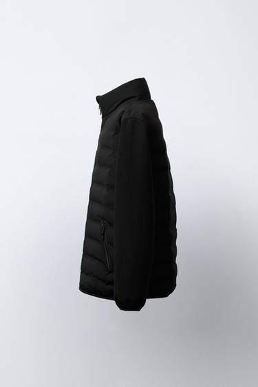 BLOUSON REMBOURRÉ MANCHES NÉOPRÈNE - Noir de Zara - Image 2