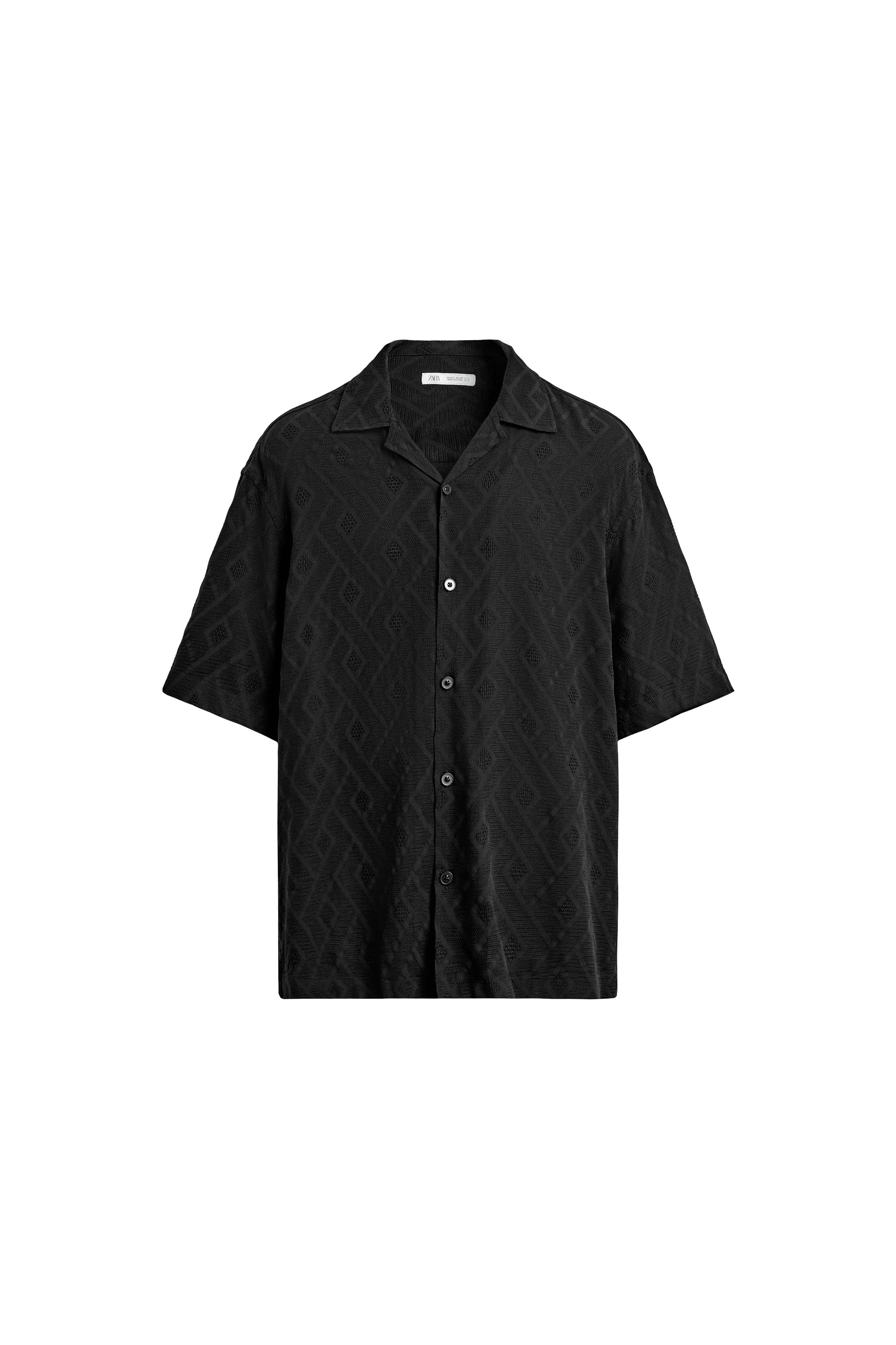 GEOMETRİK JAKARLI KUMAŞ GÖMLEK